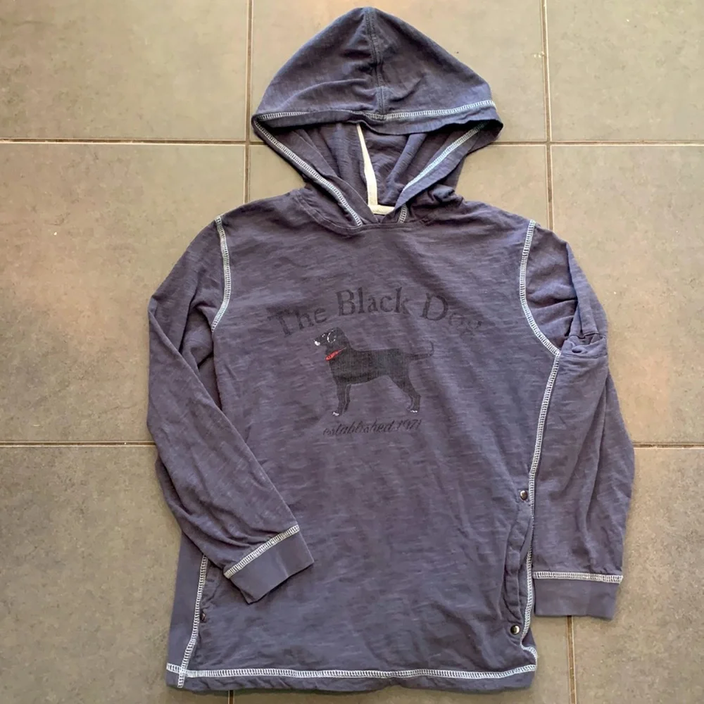 Kids size Small The Black Dog blue lightweight hoodie w/ pockets - Picture 1 of 5